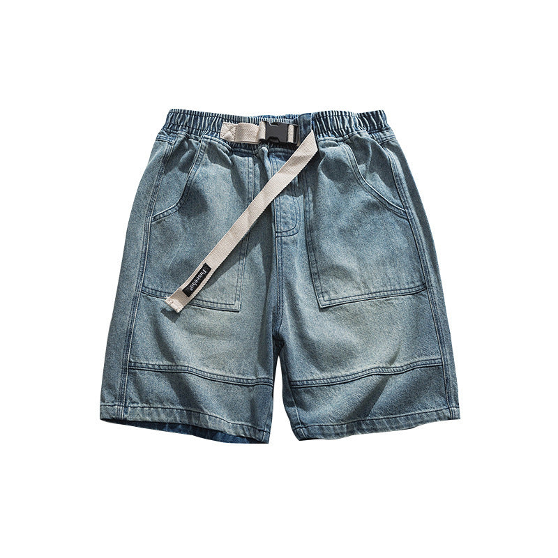 Men Denim Loose Cargo Summer Shorts