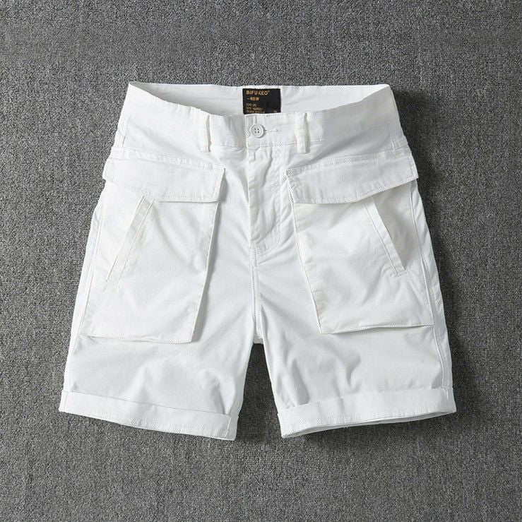 Summer American Style Multi-Pocket Stretch Workwear Shorts Men's Trendy Brand Ins Yu Wenle Loose Casual 5-Pants Middle Pants