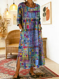 Vintage Elegant Long Sleeve Floral Dress for Women