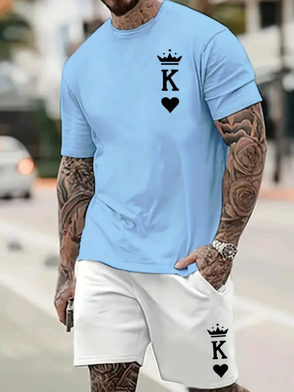 Men's Loose Short Sleeve Shorts suit