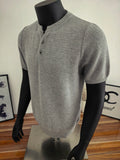 Men's Henley Collar Short Sleeve T-Shirt