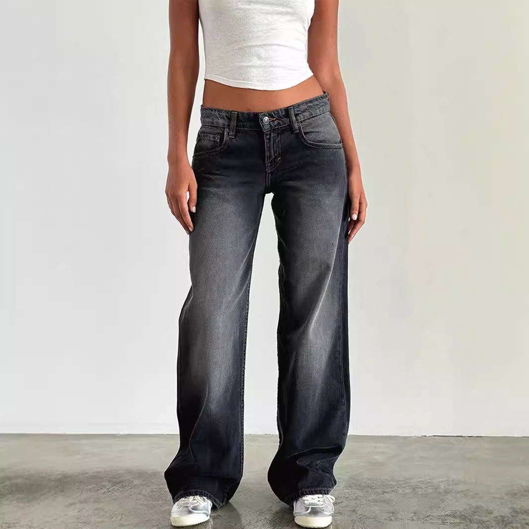Affordable high waist straight leg denim jeans for women | Sizhub