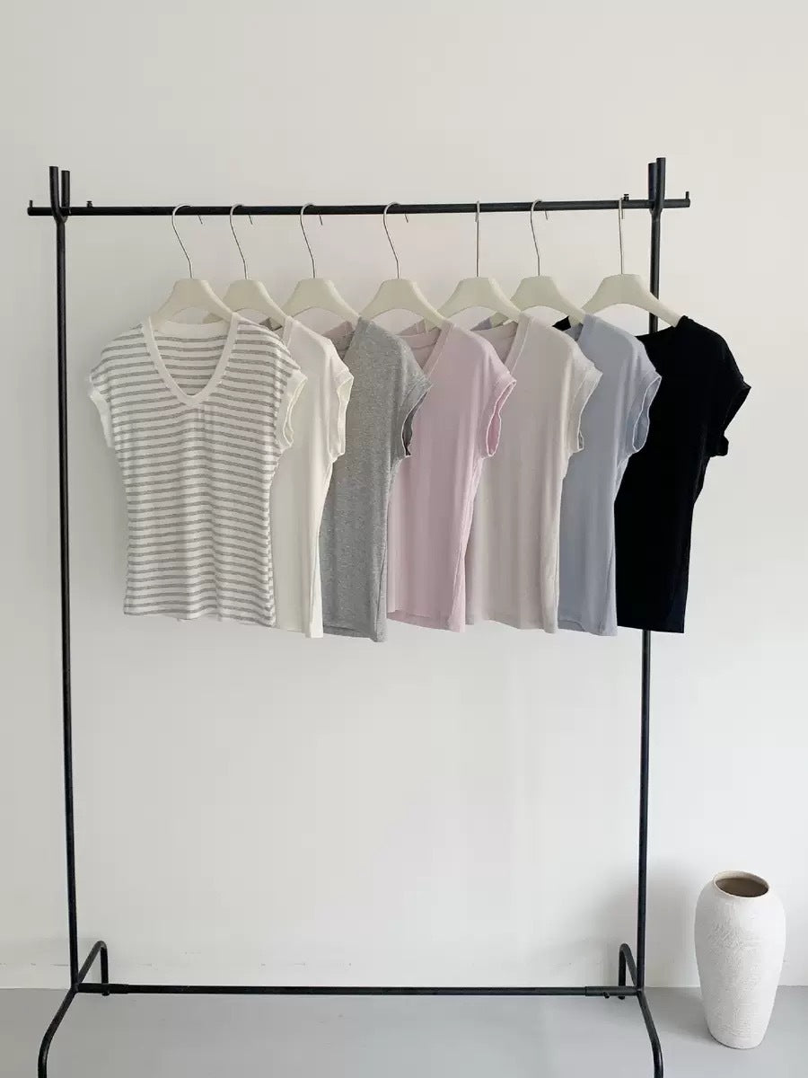 Modal Silk T-Shirt for Women Slim Fit Short Sleeve