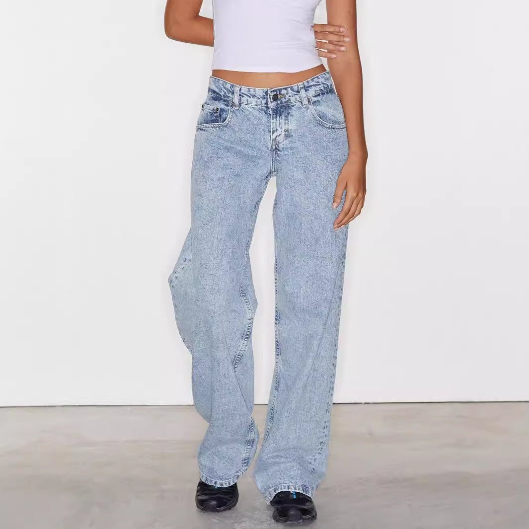 Affordable high waist straight leg denim jeans for women | Sizhub