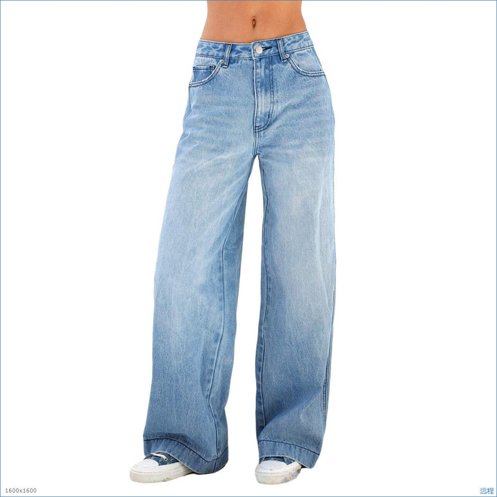 Affordable high waist straight leg denim jeans for women | Sizhub