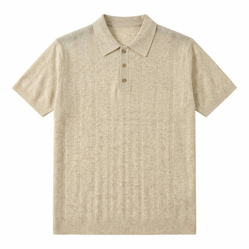 16-Gauge Tencel Linen Knitted Polo Shirt