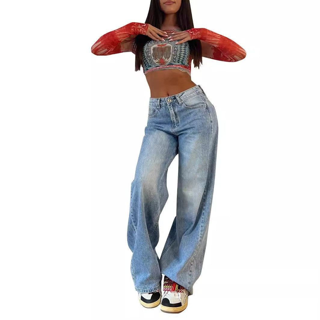 Affordable high waist straight leg denim jeans for women | Sizhub