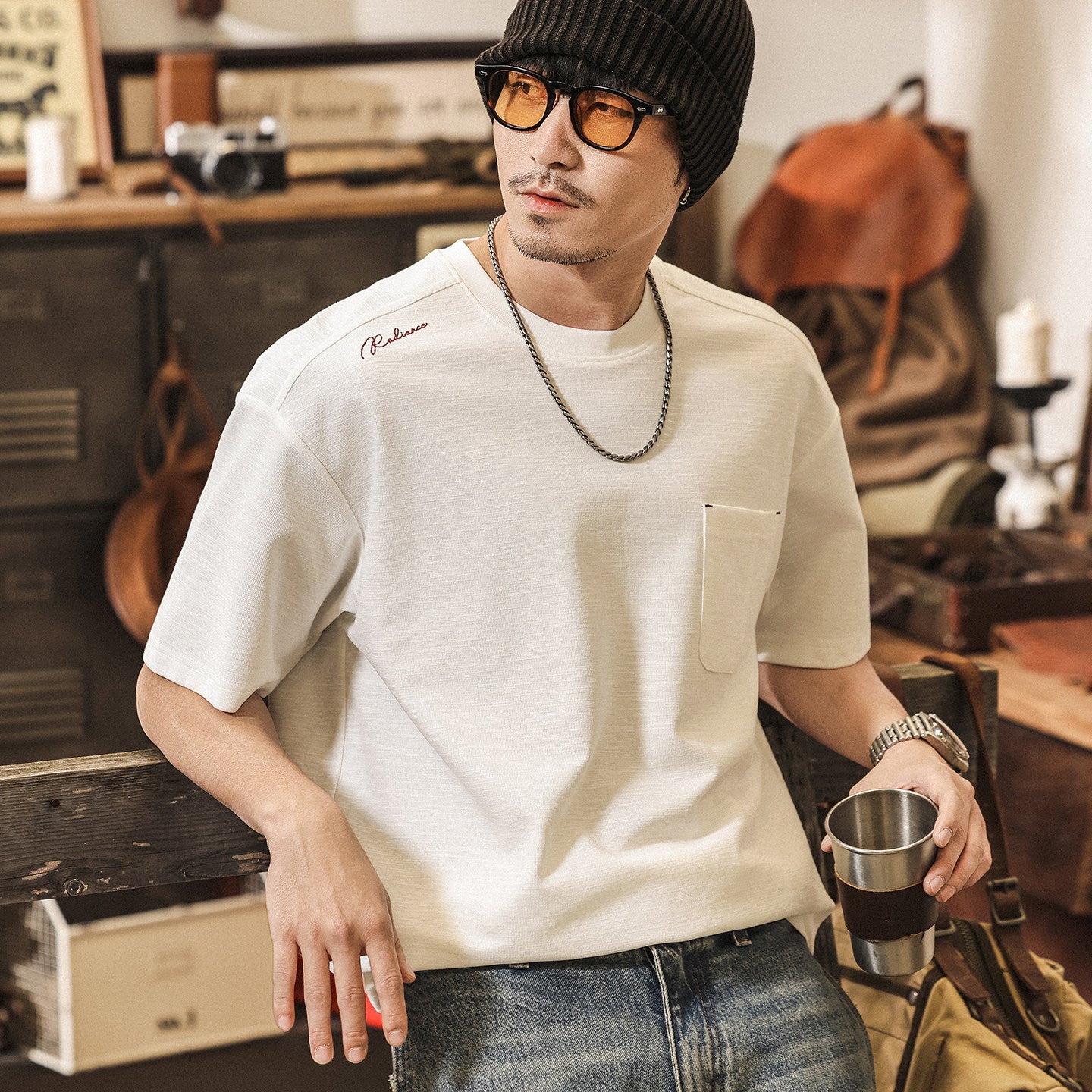 Heavyweight Slub Cotton Short Sleeve T-Shirt