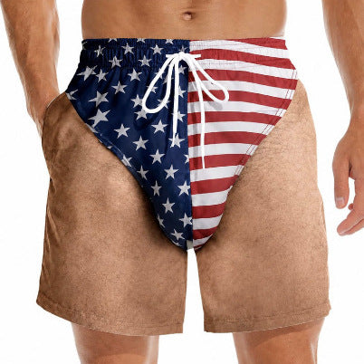 Men's Print Loose Beach Pants