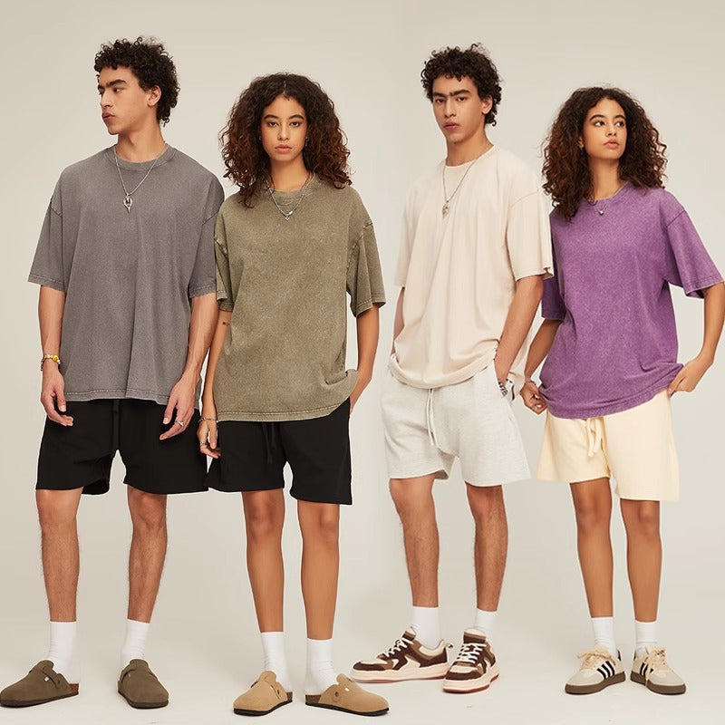 Heavyweight Washed Cotton Streetwear T-Shirt