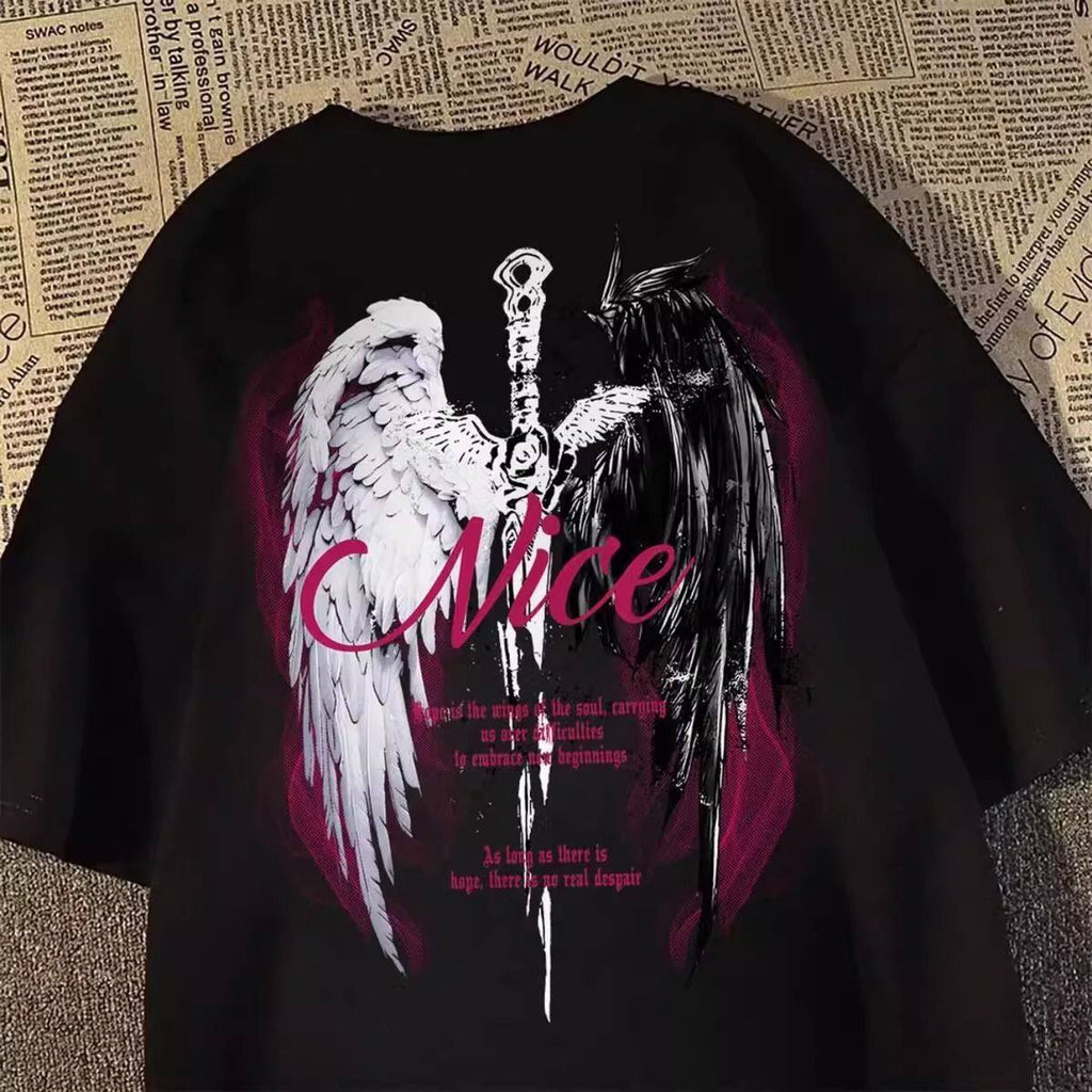 Wasteland Style Wing Print Mens T-Shirt