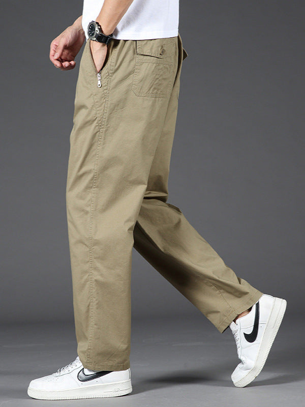 Men's Loose Fit Straight Leg Casual Trousers