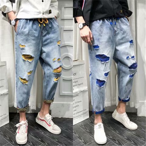 Men's loose plaid harem pants