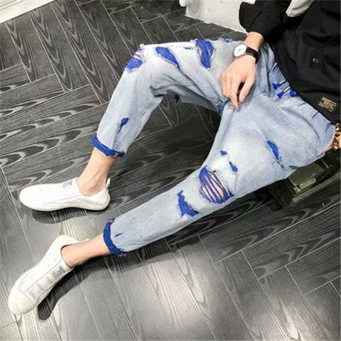 Men's loose plaid harem pants