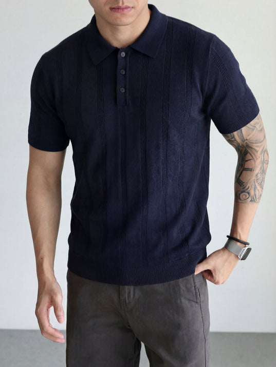 16-Gauge Tencel Linen Knitted Polo Shirt