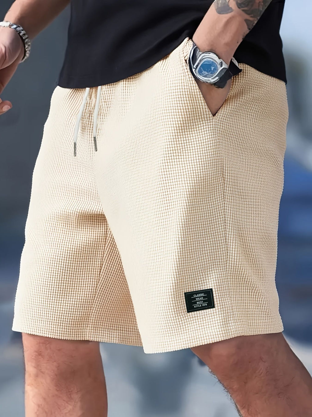 Men's Pineapple Print Corduroy Shorts Loose Fit Casual Wear