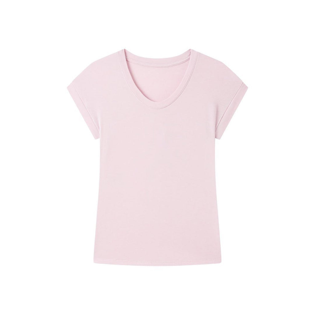 Modal Silk T-Shirt for Women Slim Fit Short Sleeve