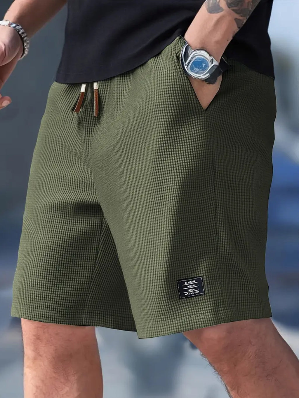 Men's Pineapple Print Corduroy Shorts Loose Fit Casual Wear