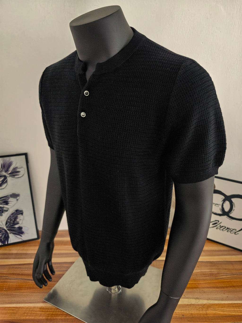 Men's Henley Collar Short Sleeve T-Shirt