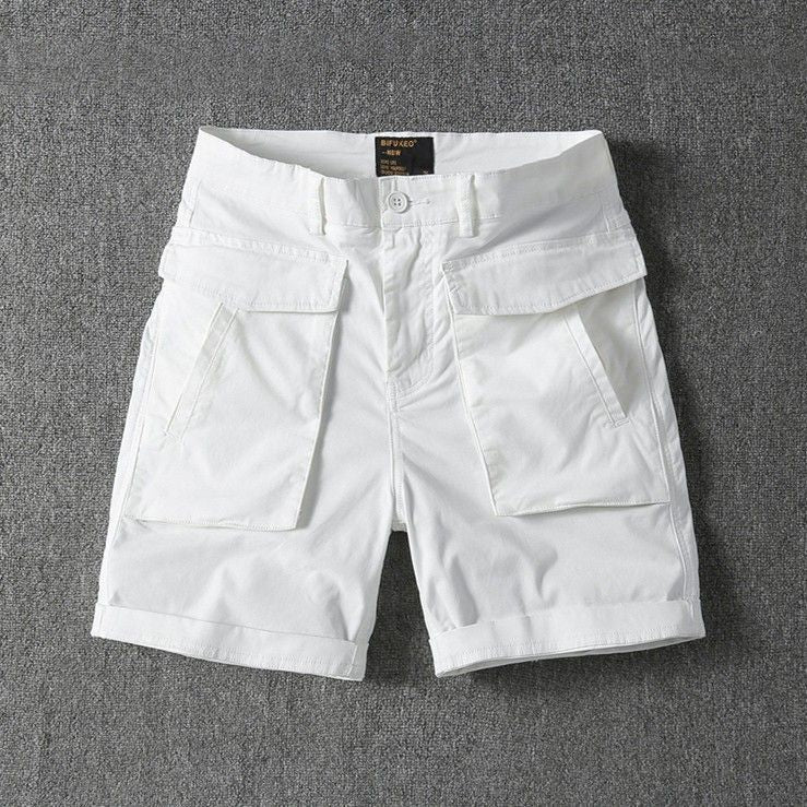 Summer American Style Multi-Pocket Stretch Workwear Shorts Men's Trendy Brand Ins Yu Wenle Loose Casual 5-Pants Middle Pants