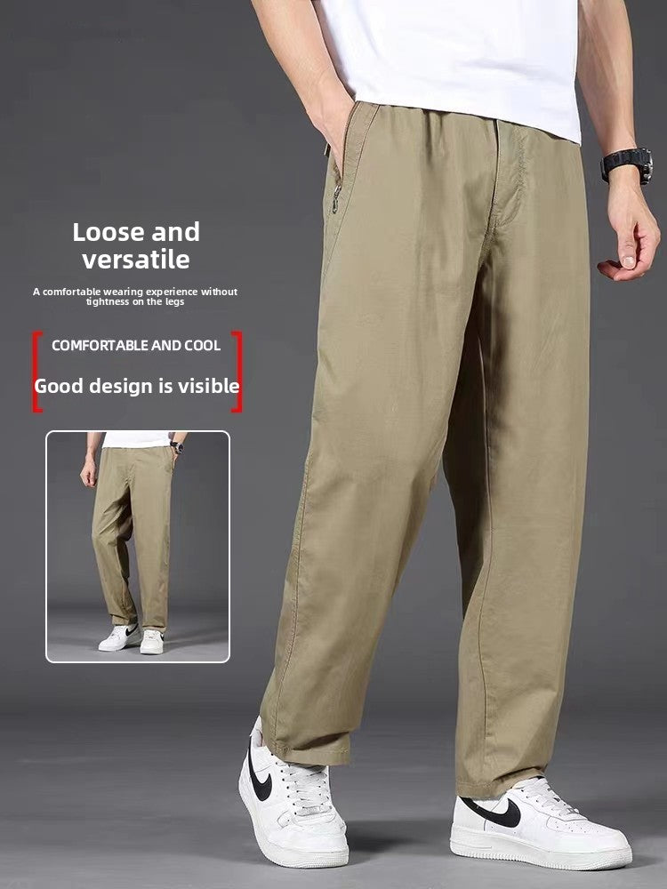 Men's Loose Fit Straight Leg Casual Trousers