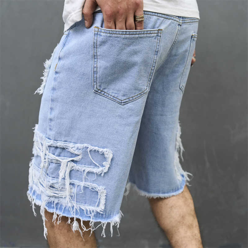 Men's Denim Shorts Casual Loose Fit