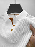 Summer T-Shirt Short-Sleeved Short-Sleeved Classy Mesh Ice Silk Short-Sleeved T-Shirt Men's Shirt Collar Summer Pure Color