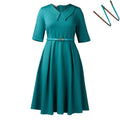 Elegant A-Line Women Dress with Belt