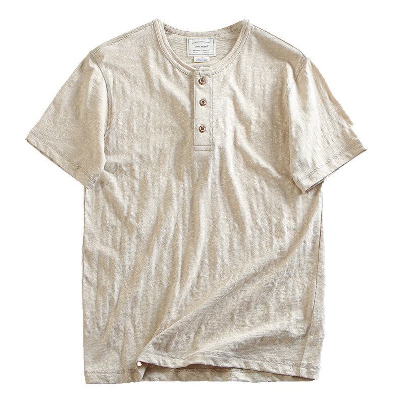 Mens Bamboo Linen Blend Short Sleeve T-Shirt