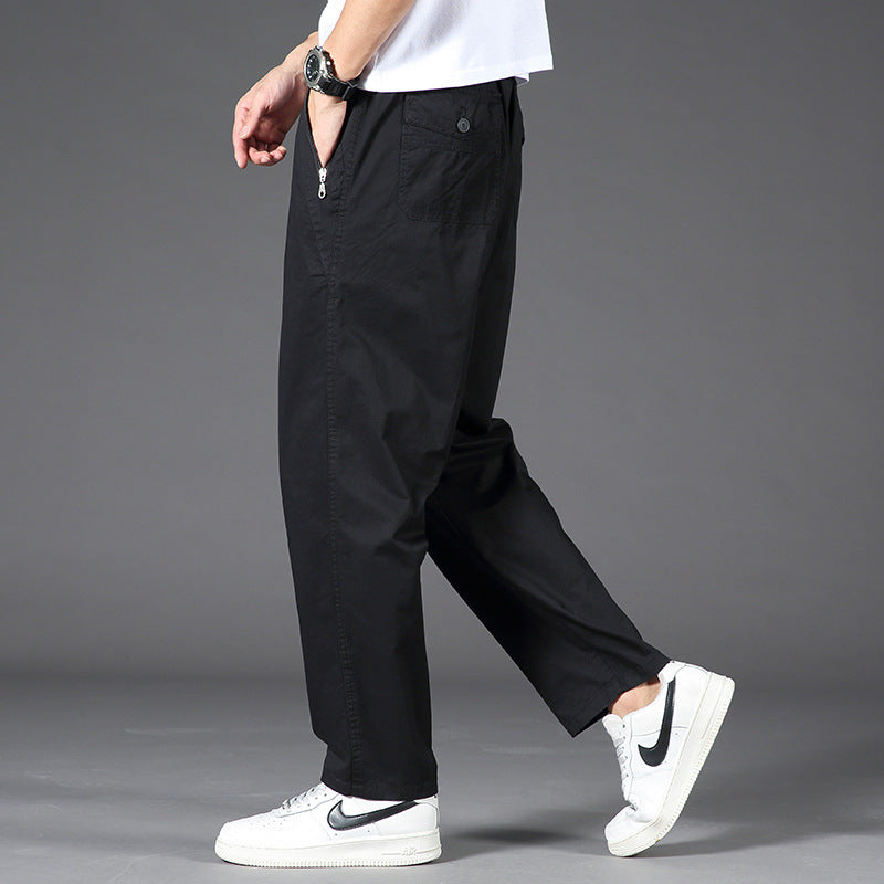 Men's Loose Fit Straight Leg Casual Trousers