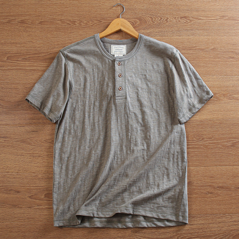 Mens Bamboo Linen Blend Short Sleeve T-Shirt