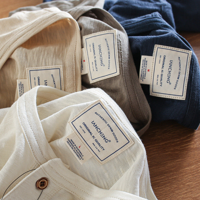 Mens Bamboo Linen Blend Short Sleeve T-Shirt