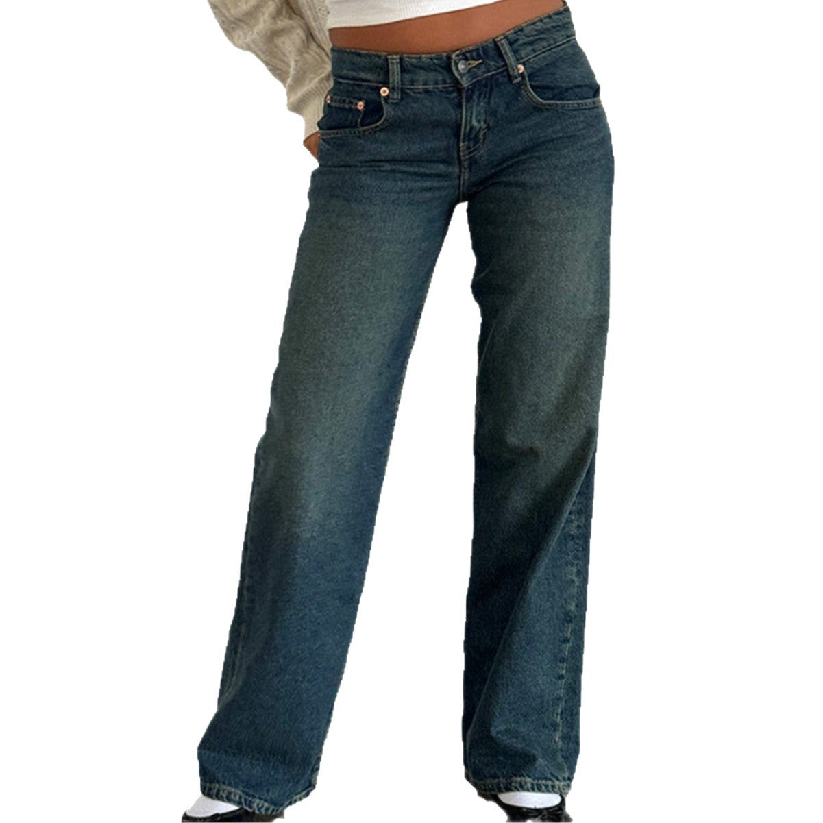 Affordable high waist straight leg denim jeans for women | Sizhub