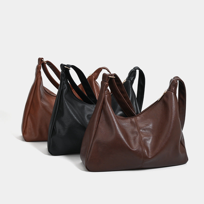 Maillard coffee-brown black hand shoulder bag