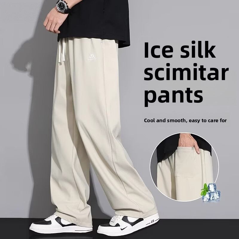Ice Silk Curved Knife Pants for Men